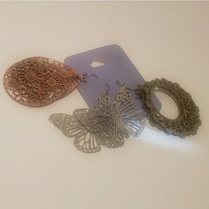 Metallic Earrings Trio NWT